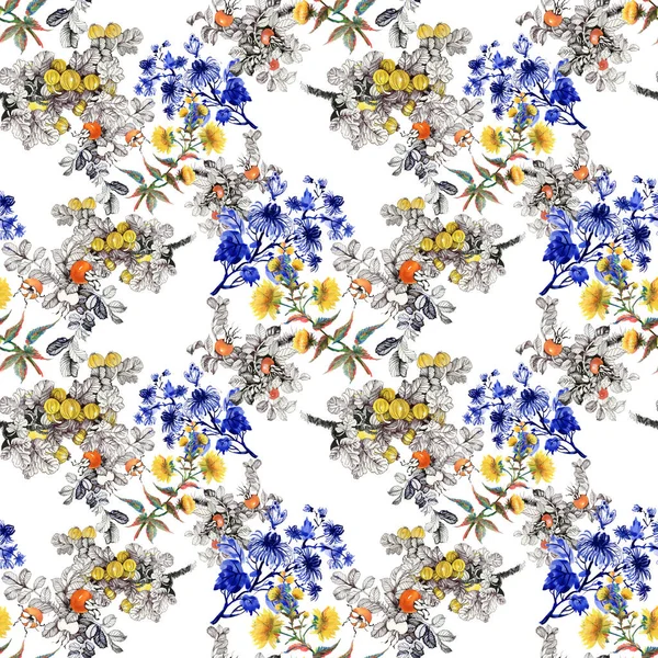 Çiçek ve meyveleri ile desen