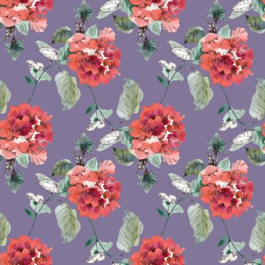 Kırmızı çiçekli kusursuz desen