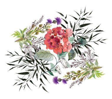 Kırmızı çiçekli kusursuz desen