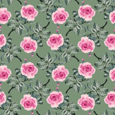 Kırmızı güllerle kusursuz desen 