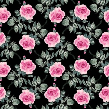 Kırmızı güllerle kusursuz desen 