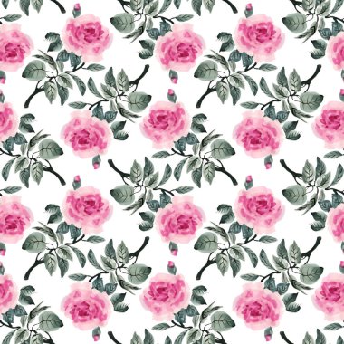 Kırmızı güllerle kusursuz desen 