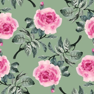 Kırmızı güllerle kusursuz desen 