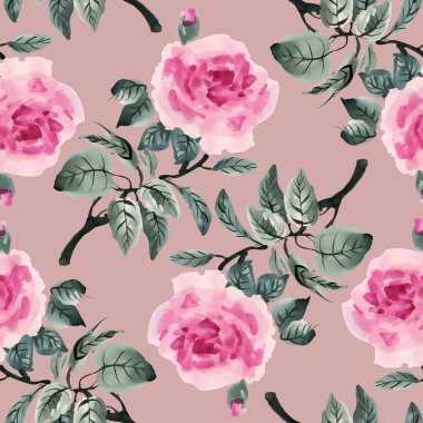 Kırmızı güllerle kusursuz desen 