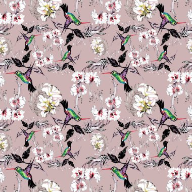 çiçek desenli kuşlar 