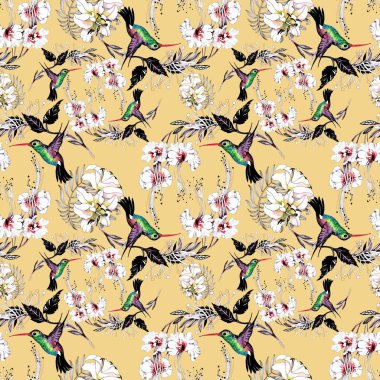 çiçek desenli kuşlar 