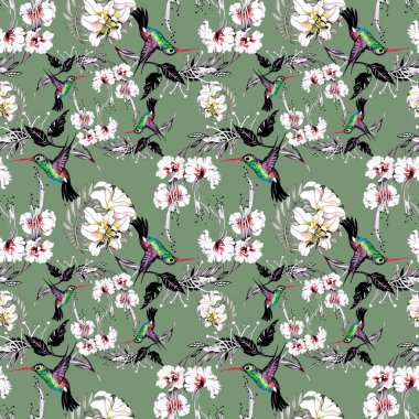 çiçek desenli kuşlar 