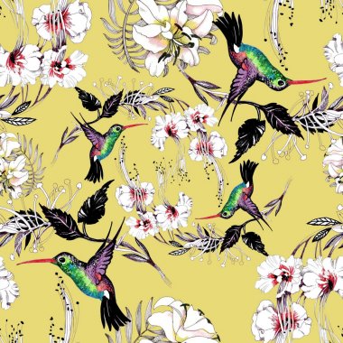 çiçek desenli kuşlar 