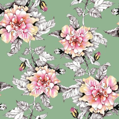 Güzel çiçekler ve yapraklar