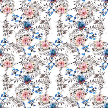 Güzel çiçekler ve yapraklar