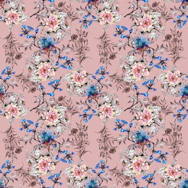 Güzel çiçekler ve yapraklar