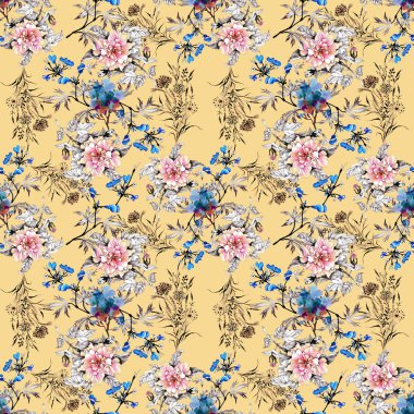 Güzel çiçekler ve yapraklar