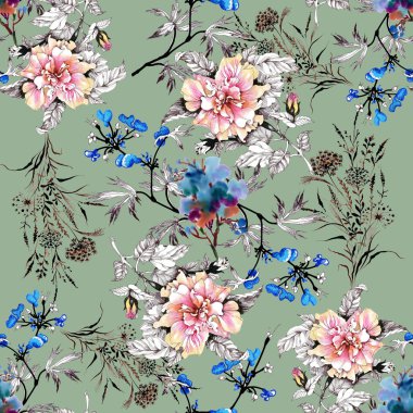 Güzel çiçekler ve yapraklar