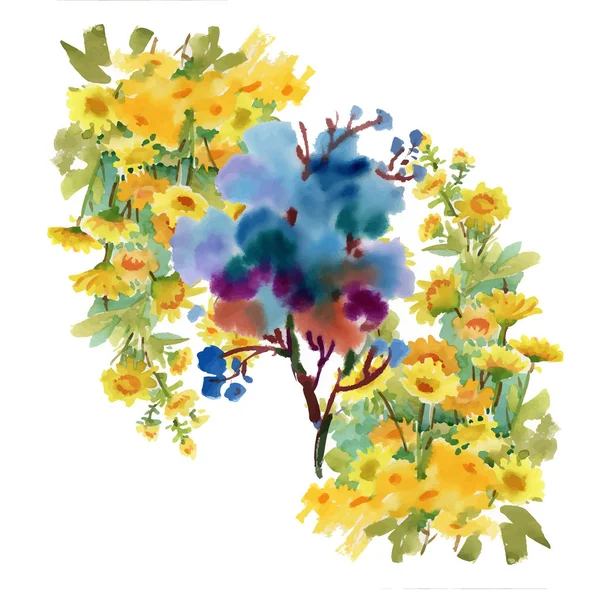 Acuarela composición floral — Archivo Imágenes Vectoriales
