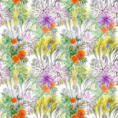 Güzel çiçekler ve yapraklar