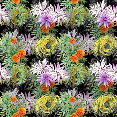 Güzel çiçekler ve yapraklar