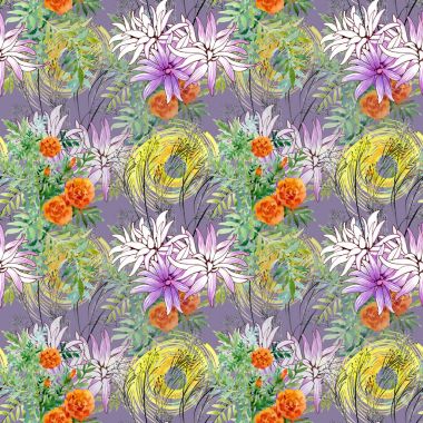 Güzel çiçekler ve yapraklar