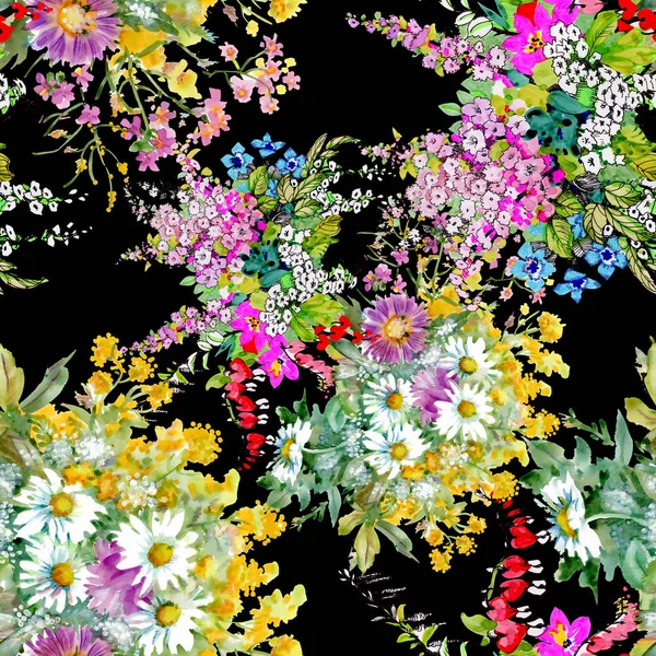 白い背景に分離された手描きの花 — ストック写真