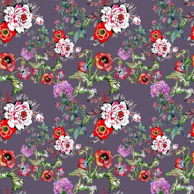  güzel renkli çiçekler ile Seamless Modeli 