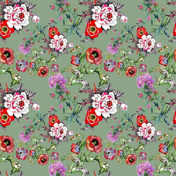  güzel renkli çiçekler ile Seamless Modeli 