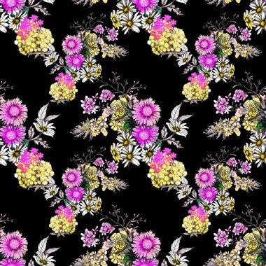 güzel kır çiçekleri ile desen