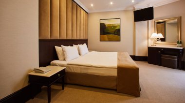 Güzel yatak odası dekorasyon iç tasarım otel