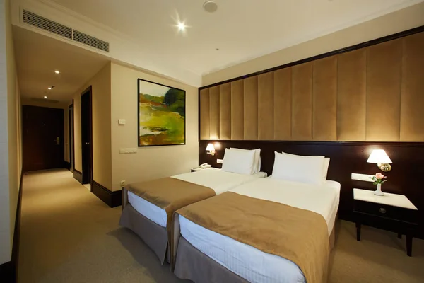 Interior of a hotel bedroom — Stock Photo, Image