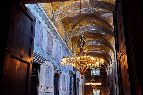 Interiér chrámu Hagia Sophia, Ayasofya, Istanbul, Turecko. — Stock fotografie