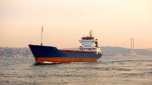 Um navio de carga no Bósforo, Istambul, Turquia. — Fotografia de Stock