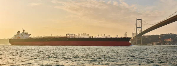 Logistika a přeprava mezinárodní kontejner nákladní lodi. Nákladní doprava, poštovné. — Stock fotografie