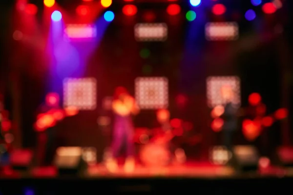 Blurred background : Bokeh lighting in concert with audience ,Music showbiz concept. — Stock Photo, Image