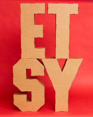 Kyiv, Ukrayna - 20 Şubat 2020: Karton kelime ETSY