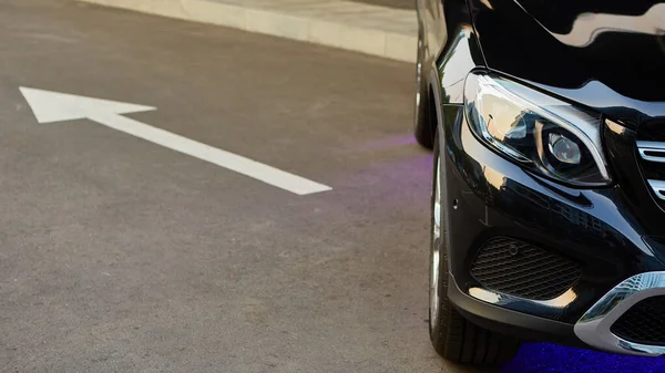 Close up headlights of car. Shallow dof. — Stock Photo, Image