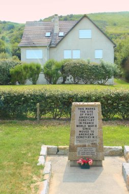 Longues-sur-Mer, Normandiya, Fransa, 29 Mayıs 2019: Colleville 'deki Amerikan askeri mezarlığı