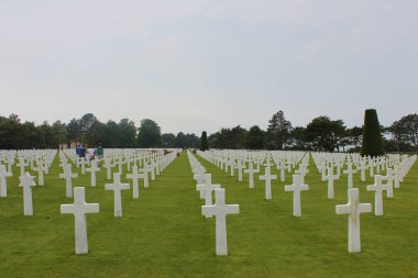 Longues-sur-Mer, Normandiya, Fransa, 29 Mayıs 2019: Colleville 'deki Amerikan askeri mezarlığı