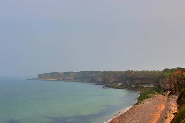 La Pointe Du Hoc skały, Normandia Francja w lecie — Zdjęcie stockowe