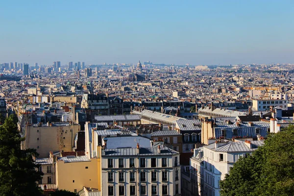 Flygfoto över Paris från Butte Montmartre, Frankrike — Stockfoto