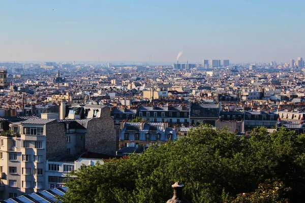 Widok z lotu ptaka na Paryż, Butte Montmartre, Francja — Zdjęcie stockowe