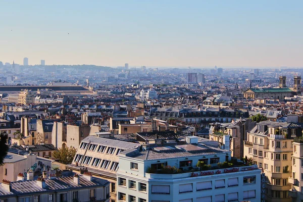 Letecký pohled na Paříž z Butte Montmartre, Francie — Stock fotografie