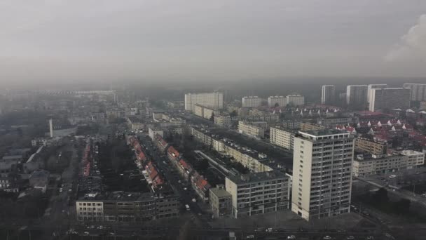 Luchtfoto Van Gigantische Woonwijk Appartementen Van Arme Mensen Antwerpen België — Stockvideo