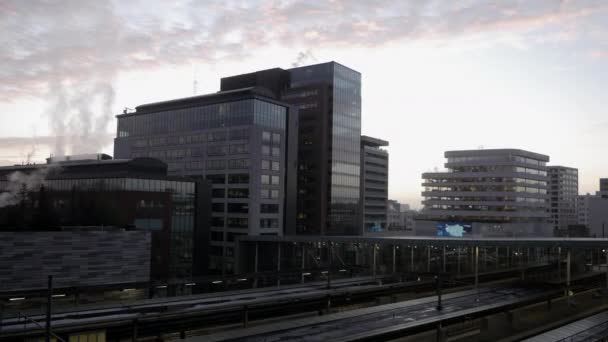 Compagnie Commerciale Côté Gare Après Lever Soleil Tôt Matin Tir — Video