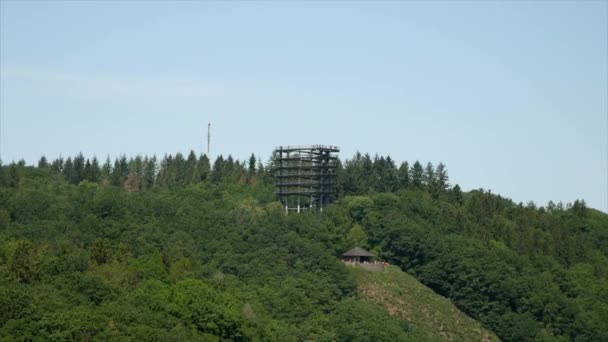 Széles Látószögű Megfigyelési Platform Saar Loop View Val Németországban — Stock videók