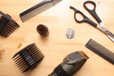 Kuaför aracı yakından bir ahşap