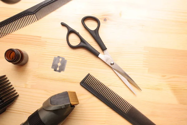 Kuaför aracı yakından bir ahşap