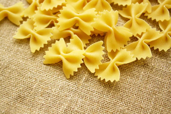 farfalle at the tissue linen background