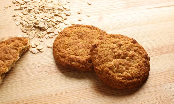 Homemade oatmeal cookies, cooking background — Stock Photo, Image