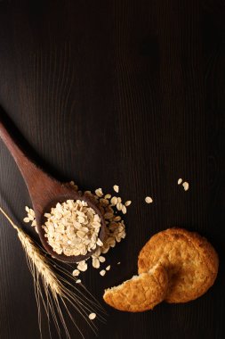 Ev yapımı yulaf ezmeli kurabiye, arka plan yemek