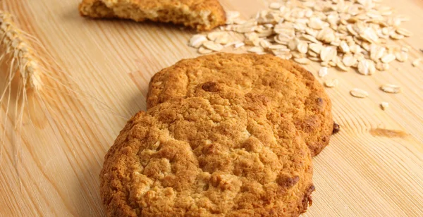 Ev yapımı yulaf ezmeli kurabiye, arka plan yemek