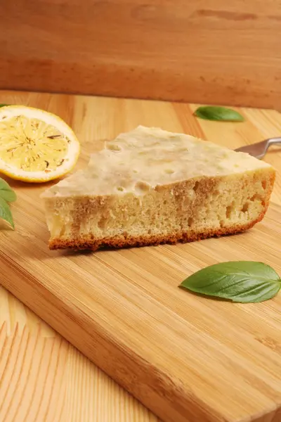Pedazo de pastel galleta limón —  Fotos de Stock