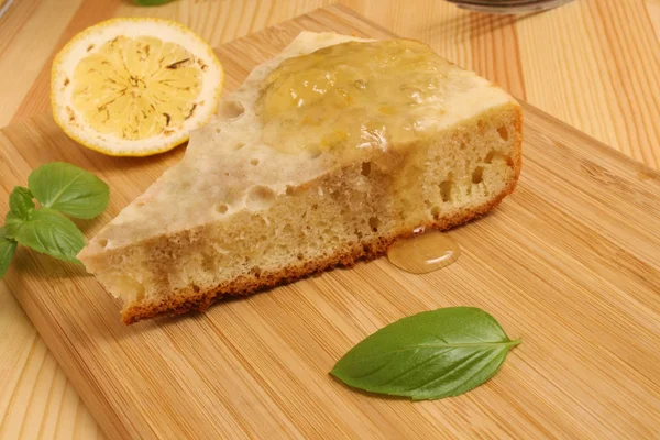 Pedazo de pastel galleta limón —  Fotos de Stock
